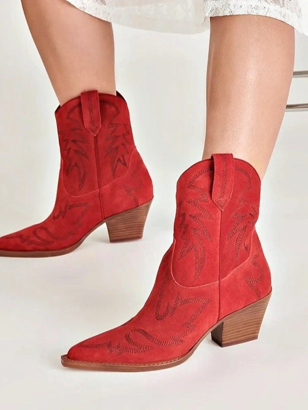 Dolce Vita Runa Western Boot Red Heeled Boots Size 8